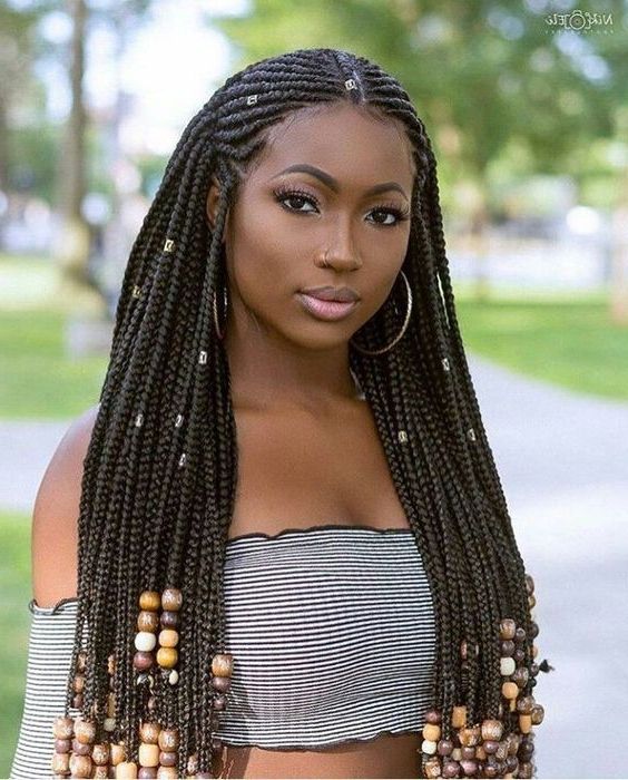 35 Tribal Braids Styles | Sandie | Hair Styles, Natural Hair Within Most Popular Braided Crown Hairstyles With Bright Beads (View 8 of 25)