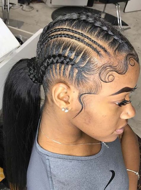 39 Trendy Weave Ponytails Hairstyles For Black Women To Copy For Recent Ponytail Braid Hairstyles With Thin And Thick Cornrows (View 13 of 25)