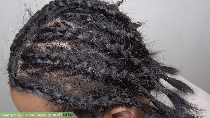 4 Ways To Braid Short Hair For Men (with Videos) | Wikihow With Most Recent Cornrows Tight Bun Under Braid Hairstyles (Photo 22 of 25)
