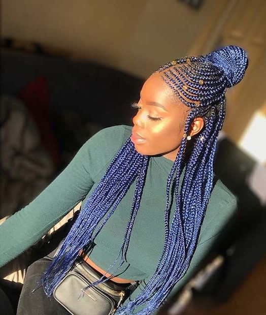 43 Badass Tribal Braids Hairstyles To Try | Stayglam For 2018 Blue And Black Cornrows Braid Hairstyles (View 17 of 25)