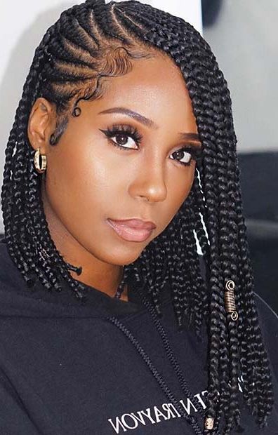43 Cool Ways To Wear Feed In Cornrows | Page 3 Of 4 | Stayglam Intended For Most Recently Asymmetrical Bob Braid Hairstyles (View 10 of 25)