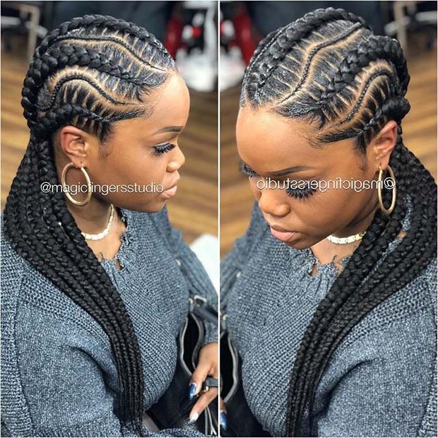 43 Cool Ways To Wear Feed In Cornrows | Page 3 Of 4 | Stayglam Pertaining To Most Popular Thin And Thick Cornrows Under Braid Hairstyles (View 8 of 25)
