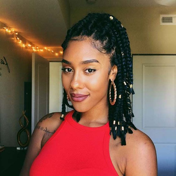 43 Cute Medium Box Braids You Need To Try | Stayglam For Most Current Half Up Box Bob Braid Hairstyles (Photo 1 of 25)