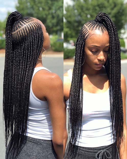 45 Best Ways To Rock Feed In Braids This Season | Clothing Throughout Most Up To Date Dookie Braid Hairstyles In Half Up Pony (View 6 of 25)
