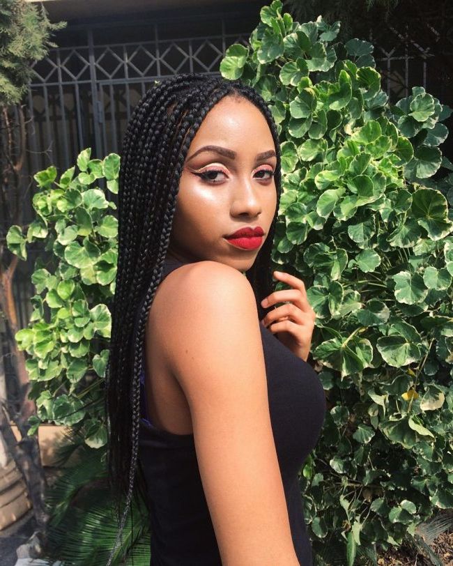 45 Stunning Medium Box Braids — Experiment With Loved One Inside Newest Centre Parted Long Plaits Braid Hairstyles (View 13 of 25)