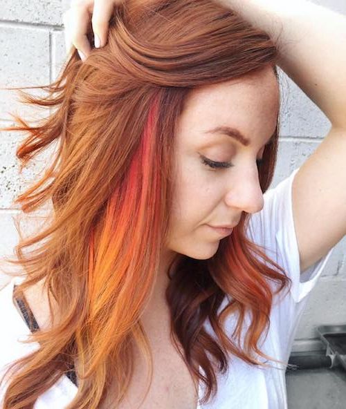 49 Red Hair Color Ideas For Women Kissedfire For 2018 Throughout 2018 Red And Yellow Highlights In Braid Hairstyles (View 4 of 25)