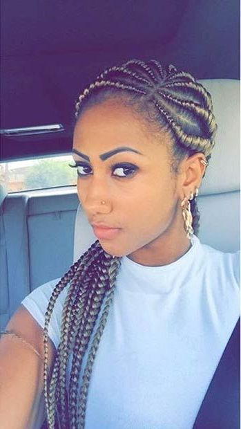 50 Ghana Braids Styles | Herinterest/ For Newest Colorful Cornrows Under Braid Hairstyles (View 12 of 25)