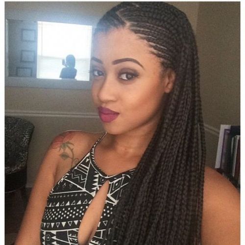 50 Ghana Braids Styles | Herinterest/ Pertaining To Best And Newest Side Parted Loose Cornrows Braided Hairstyles (View 11 of 25)