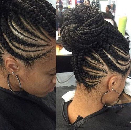 50 Ghana Braids Styles | Herinterest/ Throughout Most Recently Thin And Thick Cornrows Under Braid Hairstyles (View 11 of 25)