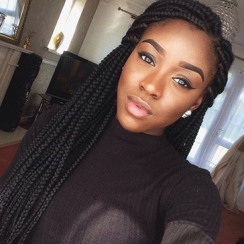 50 Glamorous Ways To Rock Box Braids | Hair Motive Hair Motive With Current Straight Mini Braids With Ombre (Photo 25 of 25)