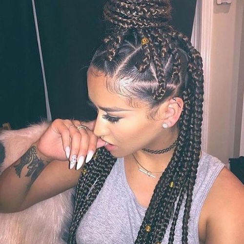 50 Glamorous Ways To Rock Box Braids | Hair Motive Hair Motive With Most Current Dookie Braid Hairstyles With Blonde Highlights (View 9 of 25)