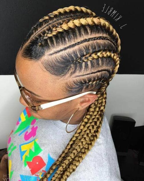50 Natural Goddess Braids To Bless Ethnic Hair In 2019 With Most Recent Colorful Cornrows Under Braid Hairstyles (View 13 of 25)