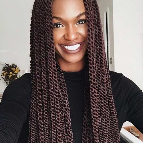 50 Sensational Styling Ideas For Senegalese Twists | Hair With Regard To Most Recent Side Parted Micro Twist Hairstyles (View 18 of 25)