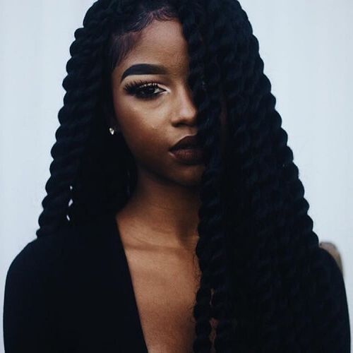 50 Sensational Styling Ideas For Senegalese Twists | Hair Within Best And Newest Side Parted Micro Twist Hairstyles (View 4 of 25)