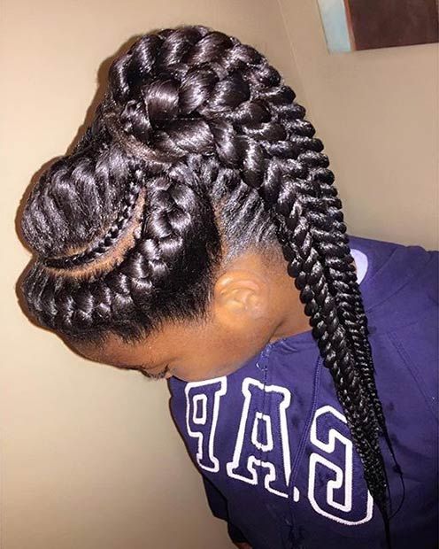 51 Goddess Braids Hairstyles For Black Women | Page 2 Of 5 Throughout Best And Newest Red Inward Under Braid Hairstyles (View 11 of 25)