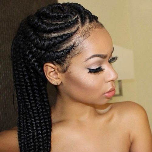 51 Gorgeous Goddess Braids You Will Love (2019 Guide) Intended For Most Current Cornrow Ombre Ponytail Micro Braid Hairstyles (View 21 of 25)