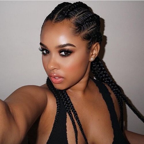 55 Flattering Goddess Braids Ideas To Inspire You | Hair Within Recent Thin And Thick Cornrows Under Braid Hairstyles (View 15 of 25)