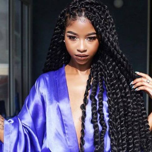60 Cool Twist Braids Hairstyles To Try With Regard To Most Up To Date Blue Twisted Yarn Braid Hairstyles For Layered Twists (View 18 of 25)