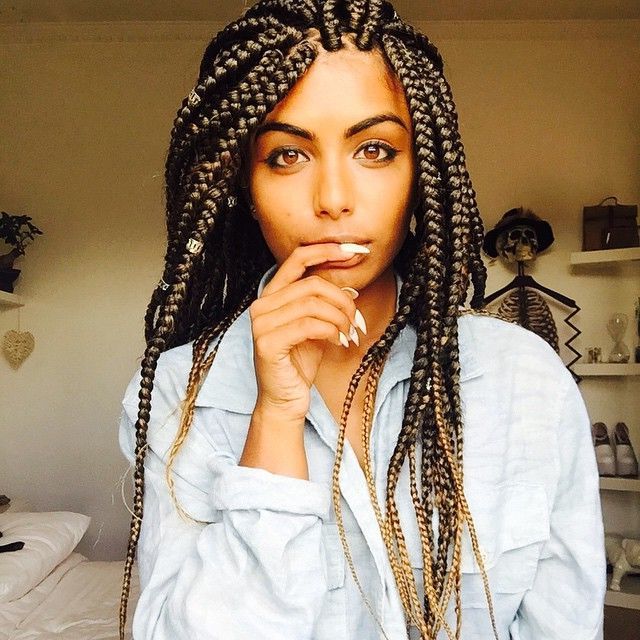 65 Box Braids Hairstyles For Black Women With Most Recently Dookie Braid Hairstyles With Blonde Highlights (View 6 of 25)