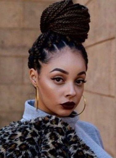 7 Stylish Box Braids Updo Looks Every Braid Lover Should Try Inside Latest Box Braided Bun Hairstyles (View 6 of 25)
