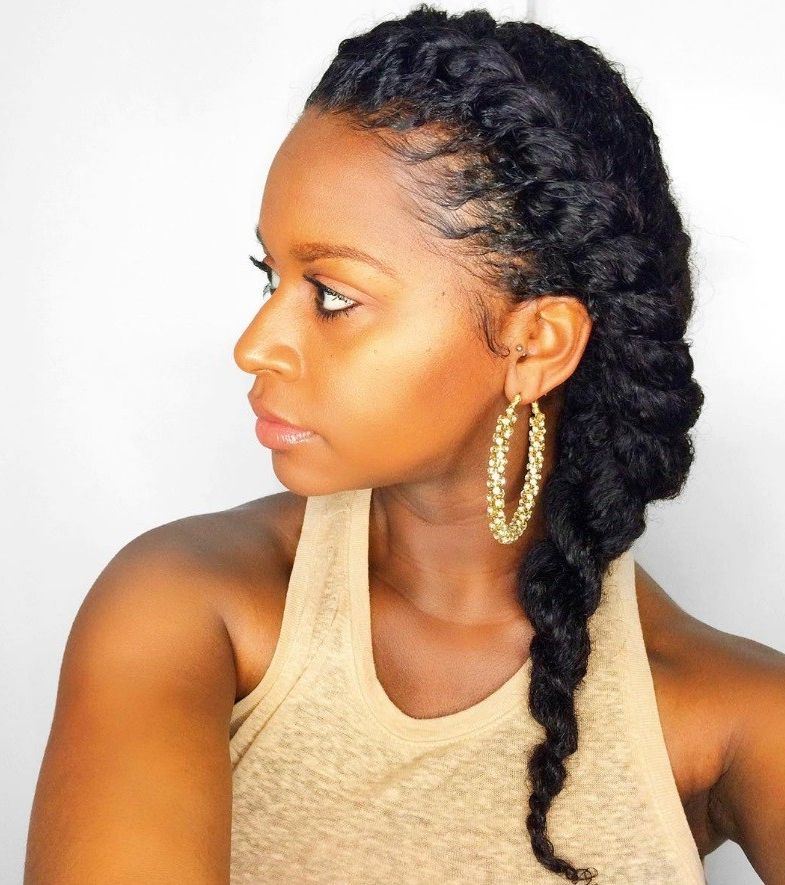7 Two Strand Twist Styles That Are Giving Us Natural Hair Regarding Most Recent Updo Hairstyles With 2 Strand Braid And Curls (Photo 18 of 25)
