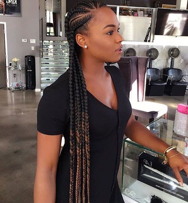 80 Outlandish Feed In Braids For Stylish You In 2018 Two Ombre Under Braid Hairstyles (Photo 23 of 25)
