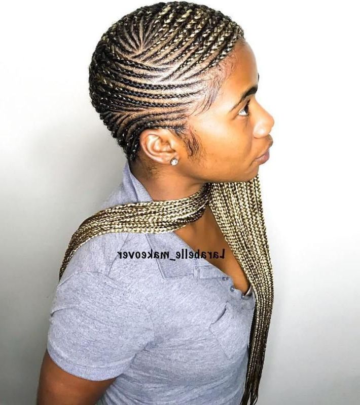 A Tall Cool Glass Of Lemonade Braids! In 2019 | Natural Hair Regarding Recent Geometric Blonde Cornrows Braided Hairstyles (View 1 of 25)