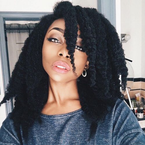 Afro Textured Hair Bonanza: 50 Absolutely Gorgeous Natural With 2018 Loose Twist Hairstyles With Hair Wrap (View 15 of 25)