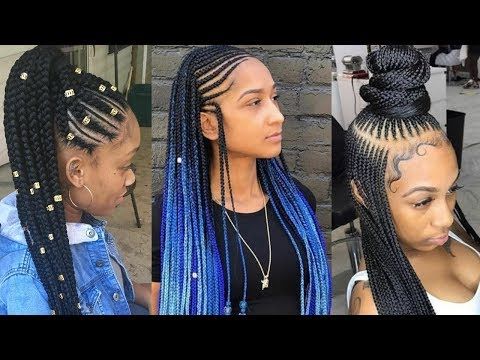 Amazing Hair Braiding Compilation 2018 – Braid Styles For Regarding Newest Blue And Black Cornrows Braid Hairstyles (View 8 of 25)