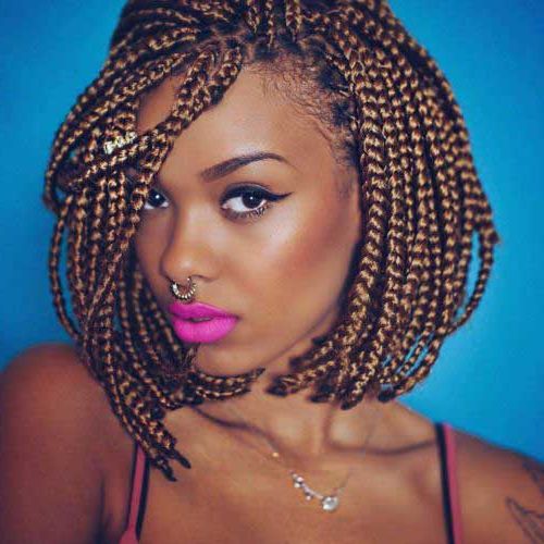 Amazing Hairdos For Black Ladies With Box Braids Regarding Most Popular Short And Chic Bob Braid Hairstyles (View 7 of 25)