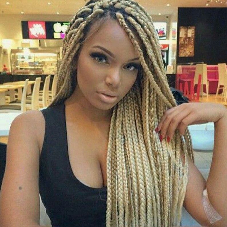 Blonde Box Braids | H A I R | Blonde Box Braids, Natural In Newest Golden Blonde Tiny Braid Hairstyles (View 4 of 25)