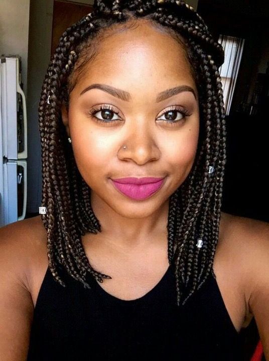 Bob Box Braids | Classic Box Braid Hairstyles In 2019 | Wig Throughout Recent Short Beaded Bob Hairstyles (View 15 of 25)