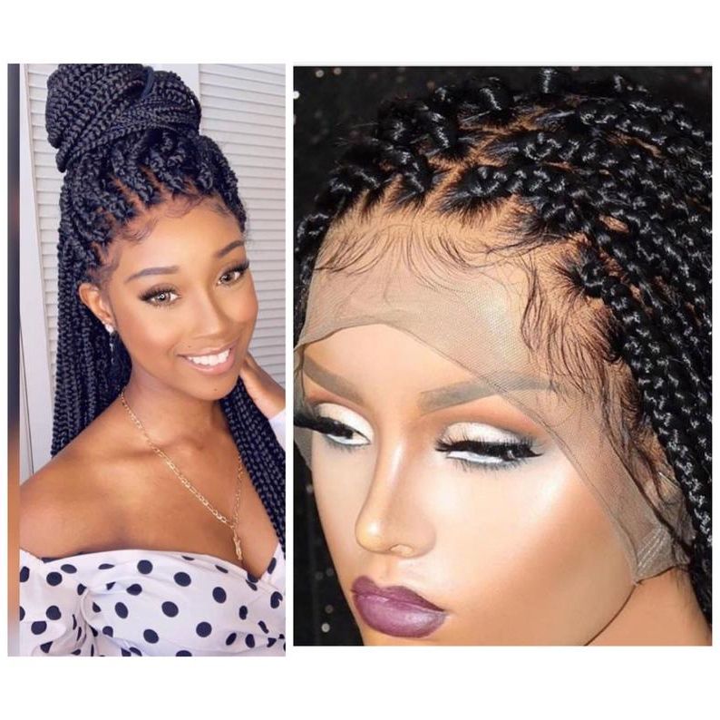 Box Braided Wigs Full Lace Front Wig Box Braids Wig Micro Braids Faux Locs  Cute Braided Wigs For Black Women Braid Wig Cornrow Wig Lemonade In Most Current Cleopatra Micro Braids (View 19 of 25)