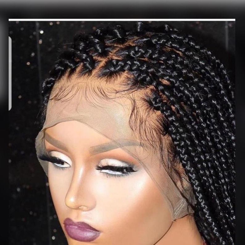 Box Braided Wigs Full Lace Front Wig Box Braids Wig Micro Braids Faux Locs  Cute Braided Wigs For Black Women Braid Wig Cornrow Wig Passion Pertaining To 2018 Cleopatra Micro Braids (View 16 of 25)