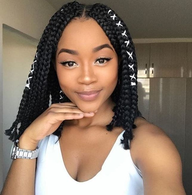 Box Braids Hairstyles, Hairstyles With Box Braids Throughout Most Current Black Shoulder Length Braids With Accents (View 11 of 25)