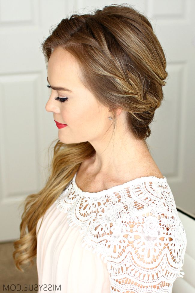 Braided Side Swept Prom Hairstyle | Missy Sue With Regard To Most Recent Side Swept Braid Hairstyles (View 5 of 25)