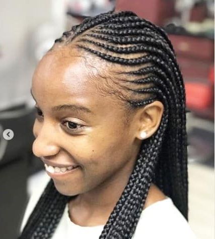 Center Parted Long Braids | Girls Haircuts In 2019 | Braided Pertaining To Recent Centre Parted Long Plaits Braid Hairstyles (View 3 of 25)