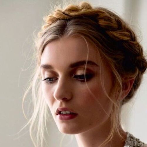 Channel Your Inner Fairy With These 50 Crown Braid Styles Intended For Most Popular Messy Crown Braid Updo Hairstyles (View 13 of 25)