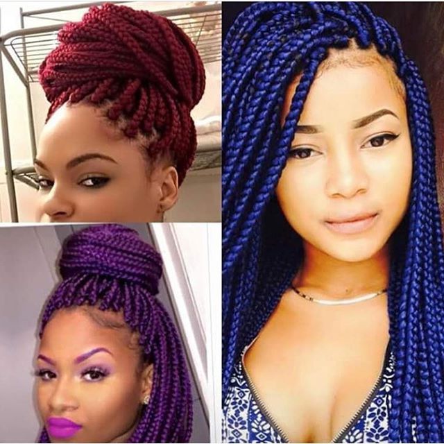 Colorful Box Braids … | Hairs | Braid… With Recent Multicolored Extension Braid Hairstyles (View 7 of 25)