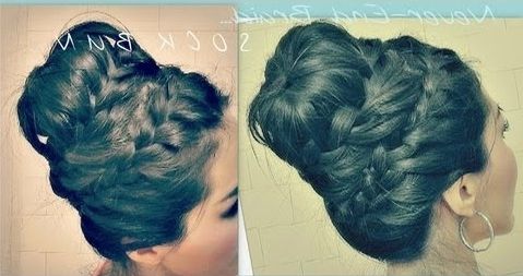 Double Crown Braid With Doughnut Bun Hairstyle Tutorial Regarding Most Current Double Crown Updo Braided Hairstyles (View 23 of 25)