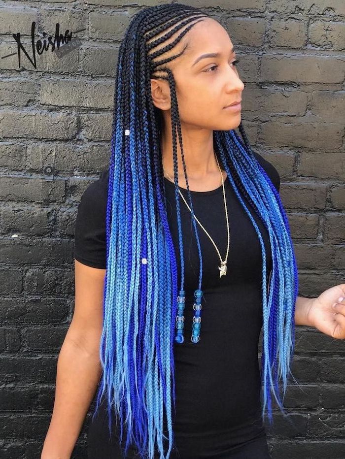 ? 1001+ Ideas For Beautiful Ghana Braids For Summer 2019 Within Most Popular Blue And Black Cornrows Braid Hairstyles (View 6 of 25)