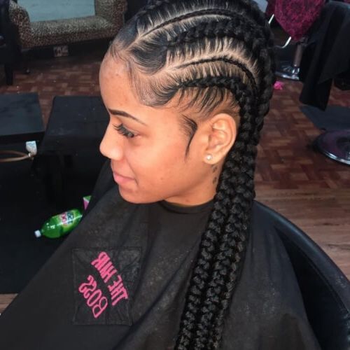 Ghana Braids: 50 Ways To Wear This Flattering Protective For Latest Chunky Ghana Braid Hairstyles (View 12 of 25)