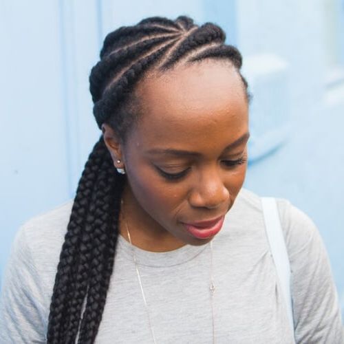 Ghana Braids: 50 Ways To Wear This Flattering Protective Pertaining To Most Recently Spiral Under Braid Hairstyles With A Straight Ponytail (View 11 of 25)