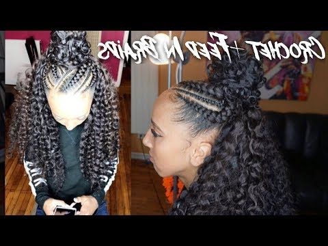 Half Up Half Down Crochet Braids – Youtube Pertaining To Recent Dookie Braid Hairstyles In Half Up Pony (View 22 of 25)