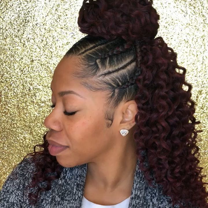 Half Up Half Down Crochet Hairstyle | Simply Cute In 2019 Throughout Most Popular Skinny Yarn Braid Hairstyles In A Half Updo (View 22 of 25)