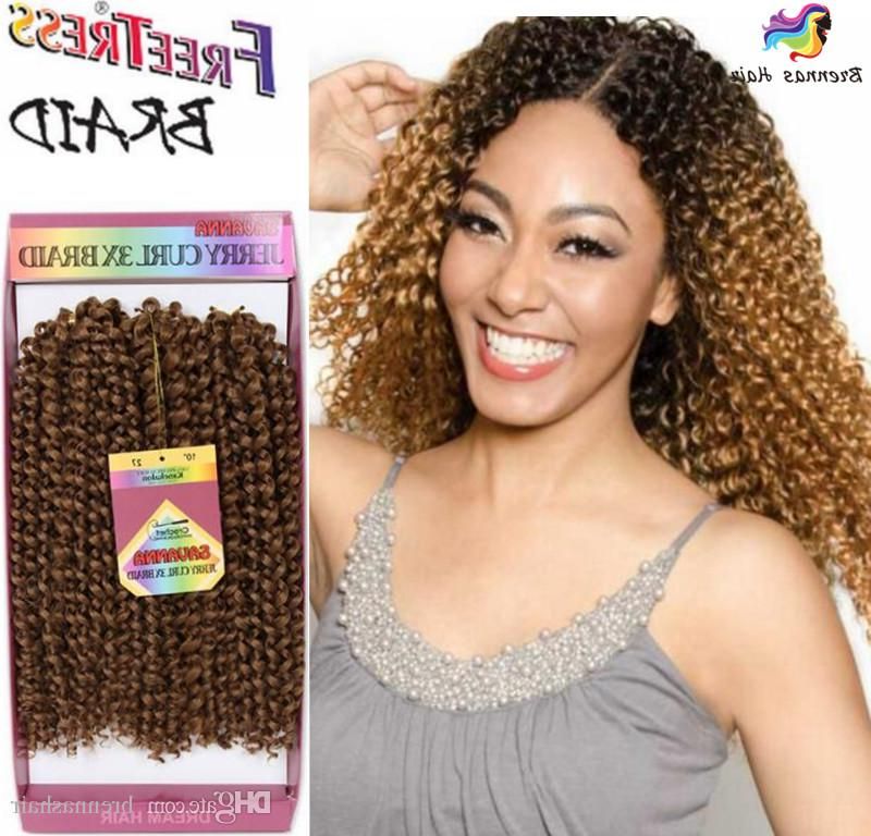 High Quality 3x Crochet Braids 10inch Ombre Freetree Crochet Braid Jerry  Curly Deep Wave Twist Braids Hair Extension For Black Woman Intended For Most Popular Zebra Twists Micro Braid Hairstyles (Photo 20 of 25)