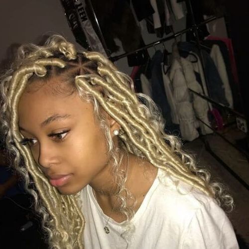 Honey Blonde Faux Locs | Alexandraindries Regarding Most Up To Date Blonde Faux Locs Hairstyles With Braided Crown (Photo 19 of 25)