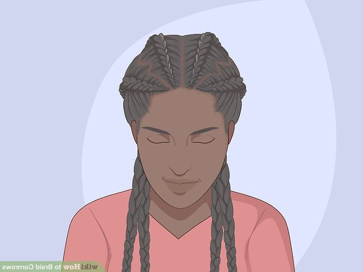 How To Braid Cornrows: 11 Steps (with Pictures) – Wikihow Inside Most Recent Back And Forth Skinny Braided Hairstyles (View 4 of 25)