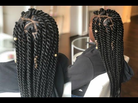 How To – Jumbo Senegalese Rope Twist On Straight Hair – Triangle Parts With Most Recent Rope Twist Hairstyles With Straight Hair (View 16 of 25)