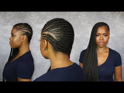 How To Lemonade Braid On Your Own Head W/ Pre & Post Hair Pertaining To Current Blue Sunset Skinny Braided Hairstyles (View 20 of 25)